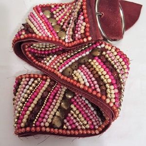 Suede Leather Embellished Women's Belt